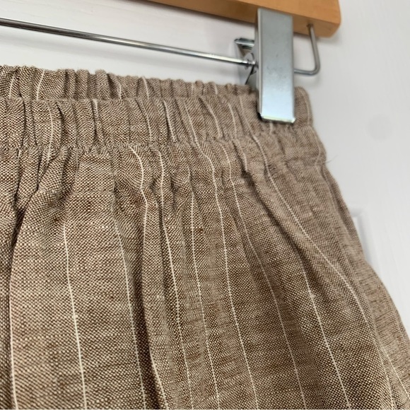 Gallego Desportes | Tapered Trouser in Natural Pinstripe - Linen Pants - Picture 8 of 10